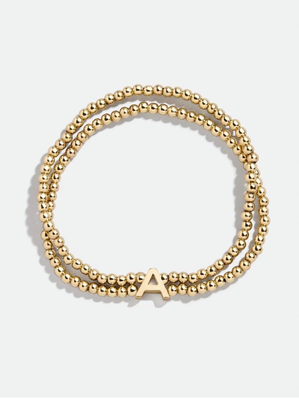 NEW BaubleBar Ivy Initial Pisa Gold Beaded Bracelet Letter A